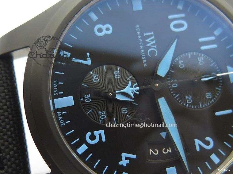 MIROTIME 0812 Pilot Chrono IW388003 Real Ceramic V6F 1:1 Best Edition On Black Nylon Strap A StreetReady 7284